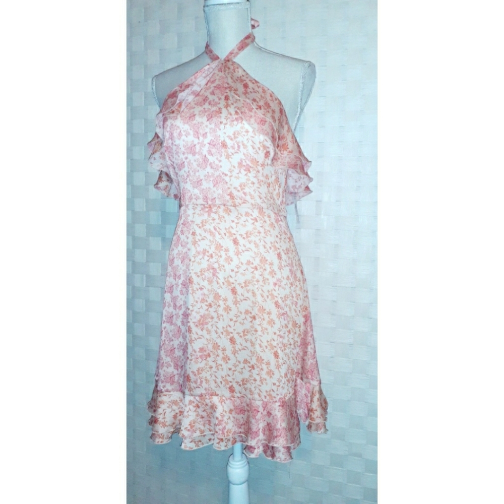 Gianni Bini Louise Floral Ditsy Print Halter Crepe - Picture 2 of 16
